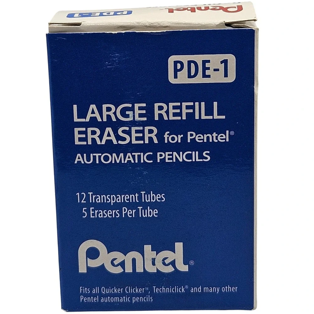 Pentel Refill Eraser PDE-1 White 9 Tubes Large for Automatic Pencils